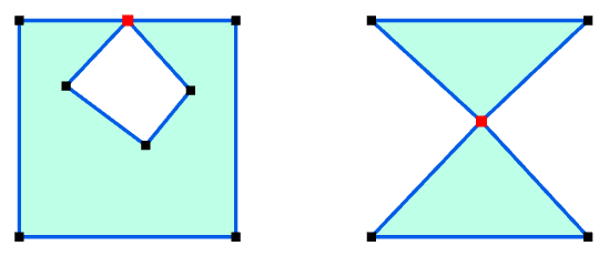 Obrázek 1: Nevalidní polygony – nevalidní zápis Exterior Ring